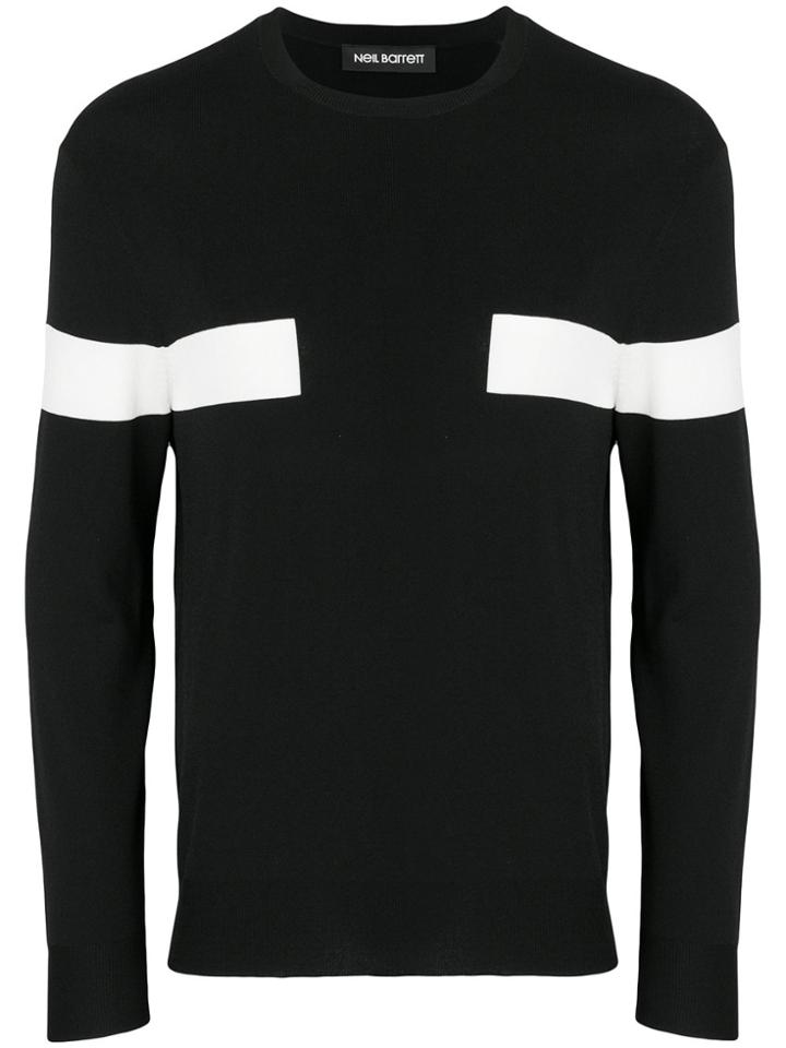 Neil Barrett Contrast Panelled Jumper - Black