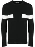 Neil Barrett Contrast Panelled Jumper - Black