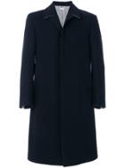 Thom Browne Classic Single-breasted Melton Wool Overcoat - Blue