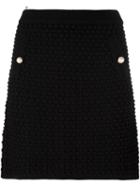 Boutique Moschino Chunky Knit Mini Skirt, Women's, Size: 40, Black, Virgin Wool