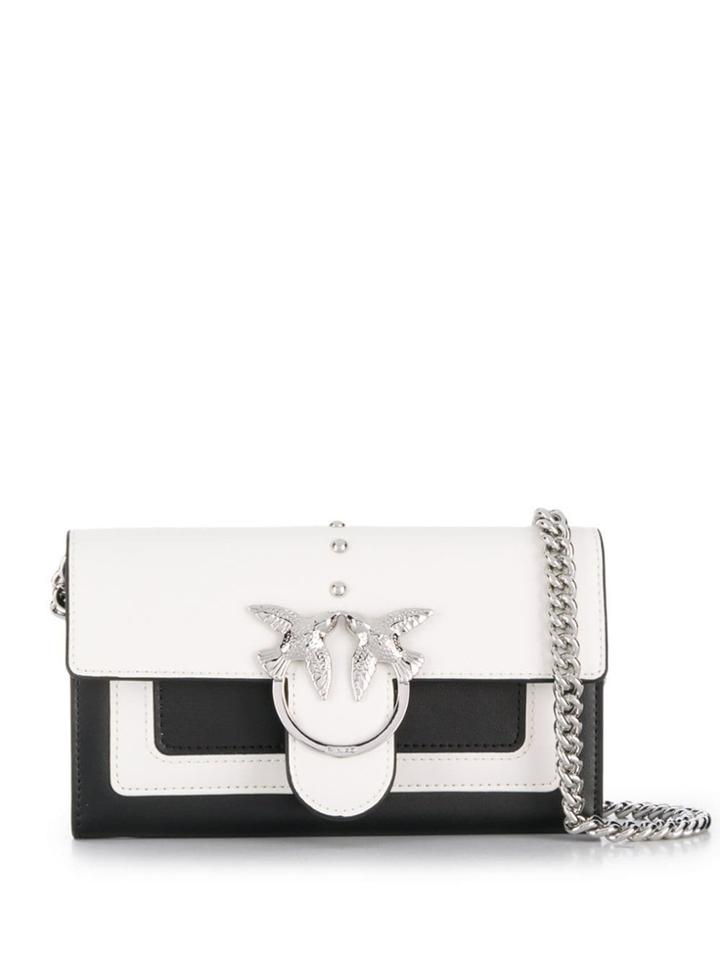 Pinko Silver Birds Shoulder Bag - Black