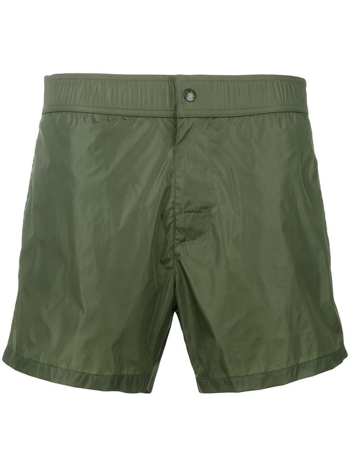 Moncler - Logo Plaque Swimming Trunks - Men - Polyamide/polyester - S, Green, Polyamide/polyester