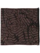 Lanvin Patterned Frayed-edge Scarf - Brown