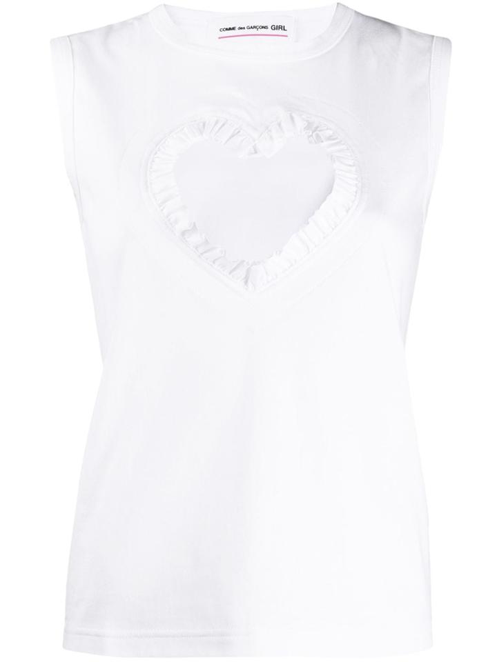 Comme Des Garçons Girl Cut-out Heart Vest - White