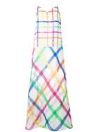 Mira Mikati Organza Embroidered Check Dress - White
