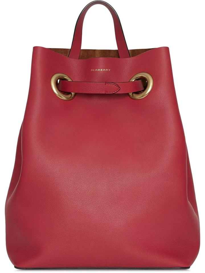 Burberry The Leather Grommet Detail Backpack - Red