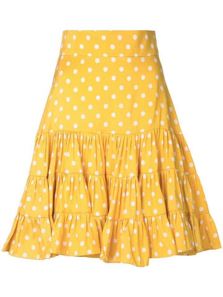 Bambah Polka Ruffle Mini Skirt - Yellow