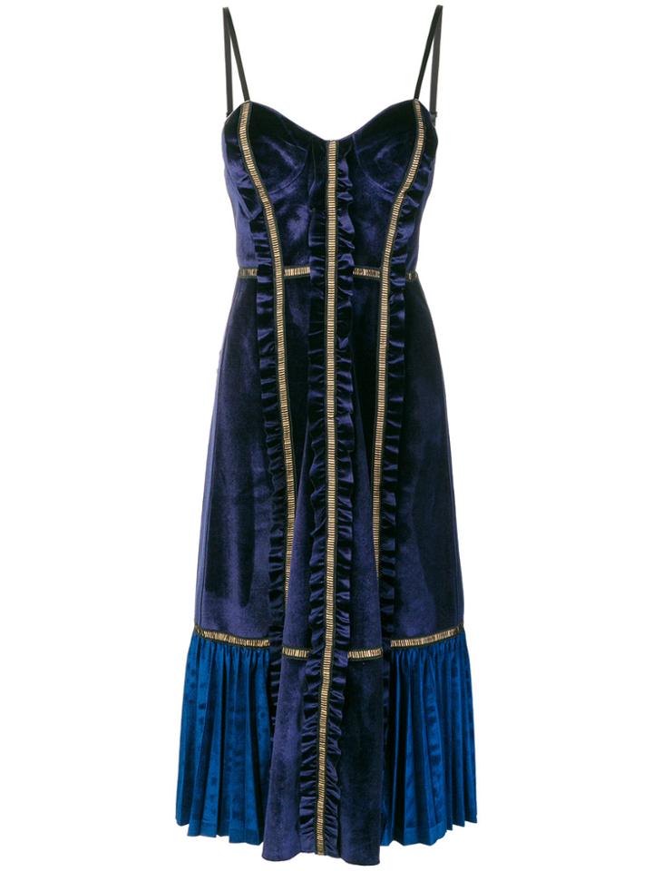 Self-portrait Panelled Midi Dress - Blue