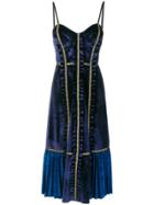 Self-portrait Panelled Midi Dress - Blue