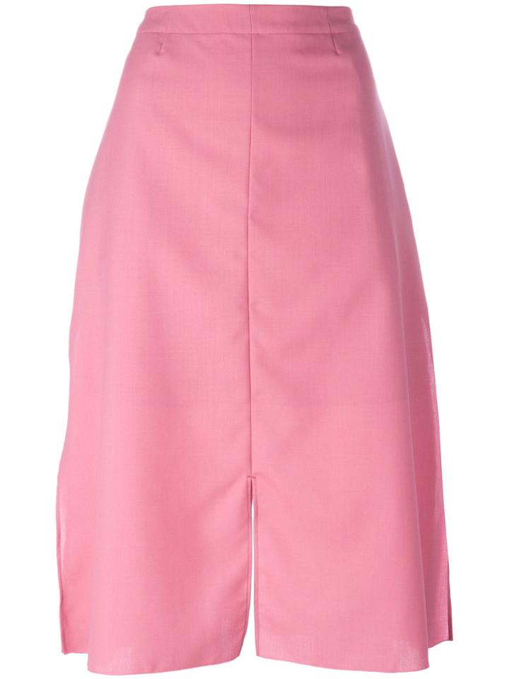 Julien David Slit Midi Skirt - Pink & Purple