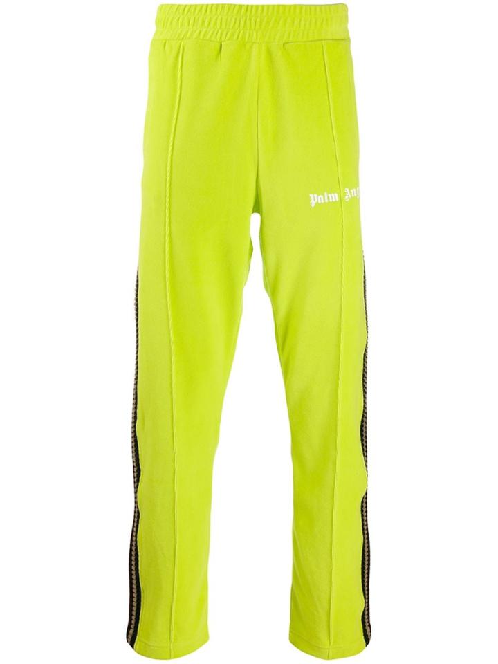 Palm Angels Velour Side Stripe Track Pants - Green