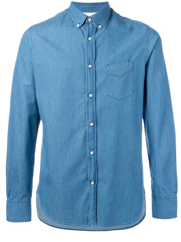 Officine Generale - Longsleeve Denim Shirt - Men - Cotton - M, Blue, Cotton