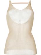 Msgm Rib Knit Tank Top, Women's, Size: Medium, Nude/neutrals, Viscose