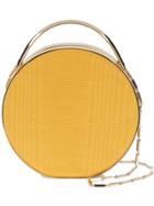 Eddie Borgo Mini Wood Print Circle Tote - Yellow & Orange
