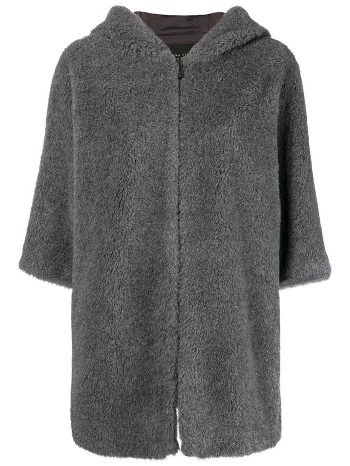 Fabiana Filippi Hooded Cropped Sleeves Jacket - Grey
