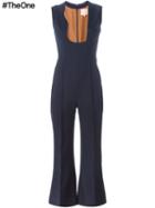 Roksanda Flared Jumpsuit, Women's, Size: 10, Blue, Silk/wool