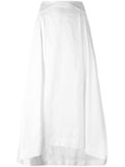 Jil Sander Navy Flared Skirt, Women's, Size: 38, White, Cotton