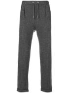 Eleventy Pin-stripe Cropped Trousers - Grey