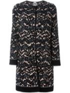 M Missoni Leopard Intarsia Coat, Women's, Size: 42, Black, Polyamide/wool/metallic Fibre