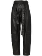 Low Classic Faux Leather Cargo Trousers - Black