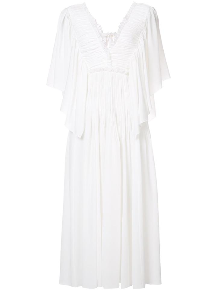 Rochas Pleated Dress - White