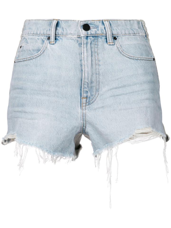 Alexander Wang Frayed Denim Shorts - Blue