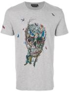 Alexander Mcqueen Butterfly Skull T-shirt - Grey