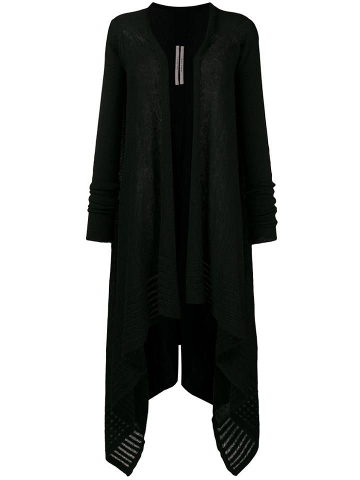 Rick Owens Asymmetric Long Cardigan - Black