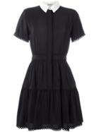 Kenzo A-line Shirt Dress, Women's, Size: 42, Black, Silk