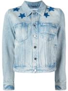 Givenchy Star Print Bleached Jacket, Women's, Size: 38, Blue, Cotton