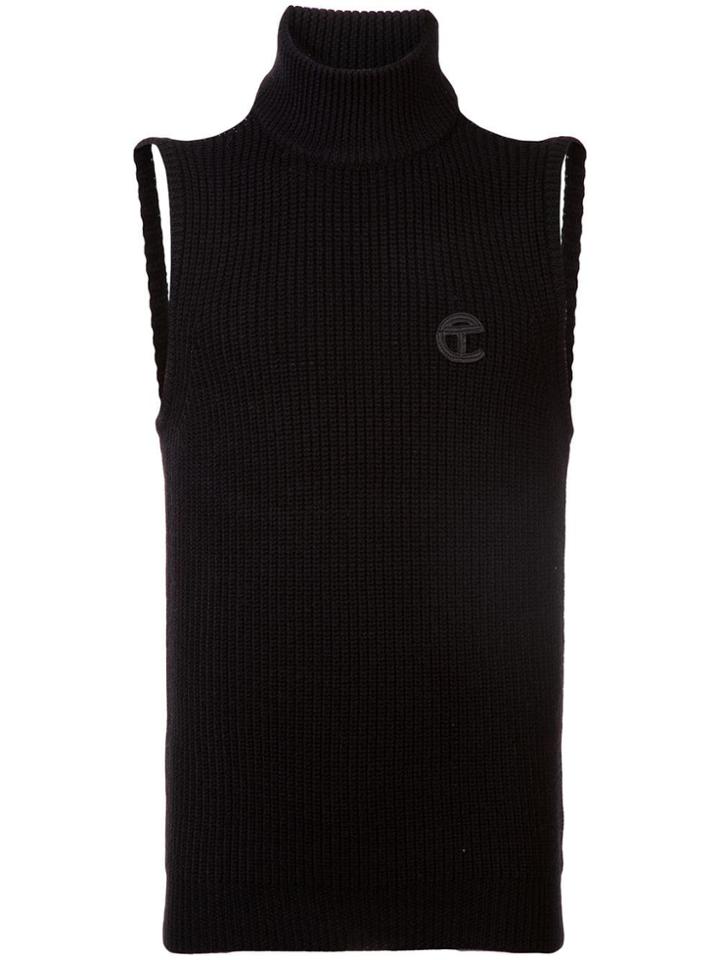 Telfar Roll Neck Open Back Top - Black
