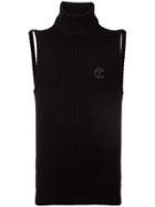 Telfar Roll Neck Open Back Top - Black