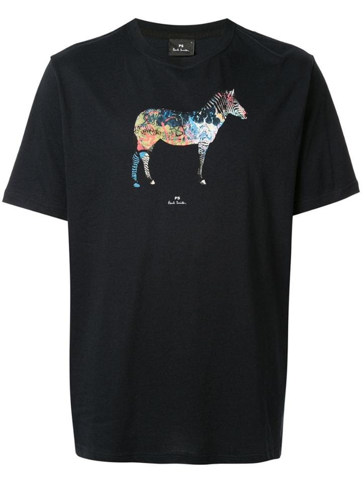 Ps Paul Smith Graffiti Zebra Print T-shirt - Black