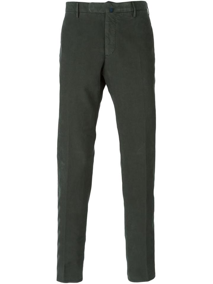 Incotex Slim Chino Trousers, Men's, Size: 52, Grey, Cotton/spandex/elastane