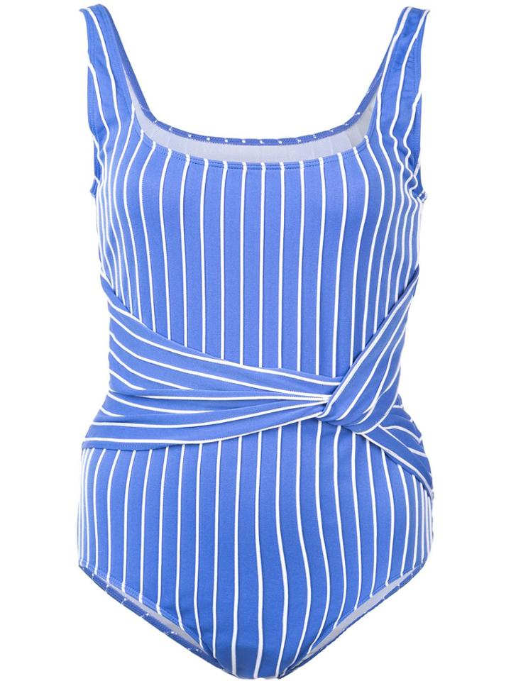 Jonathan Simkhai Striped Tank Swimsuit - Blue