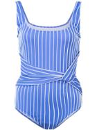 Jonathan Simkhai Striped Tank Swimsuit - Blue