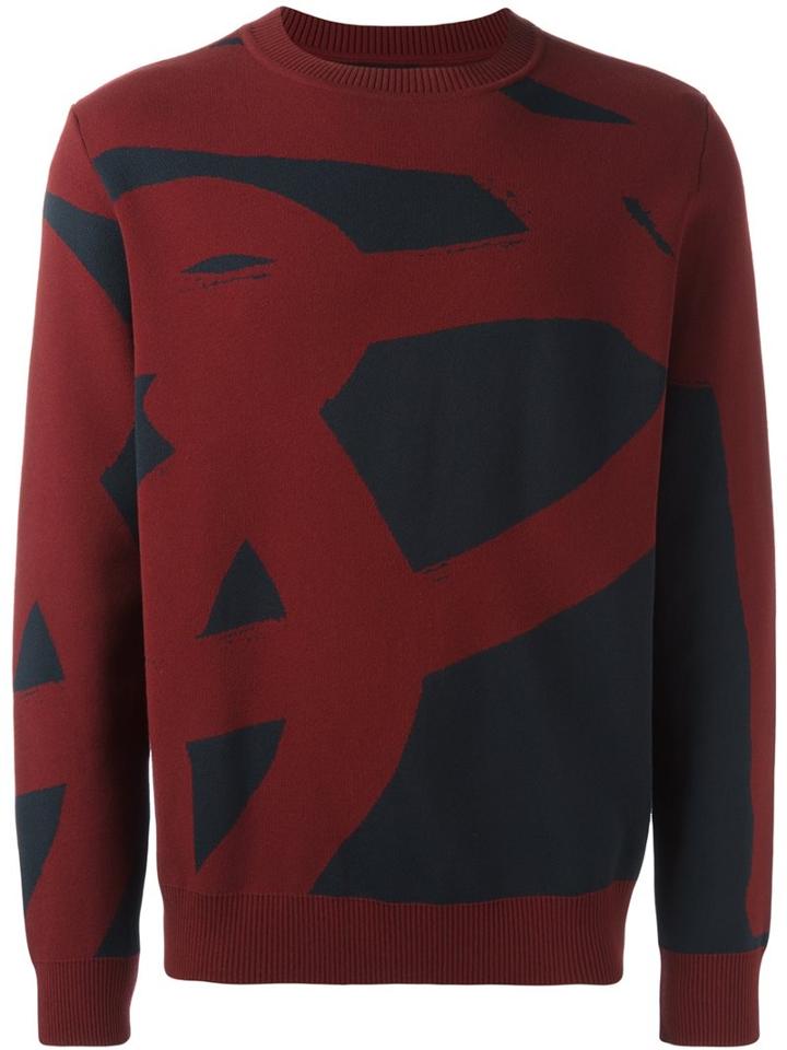 Qasimi 'nile' Jumper, Men's, Size: Large, Red, Viscose/polyester/polyamide