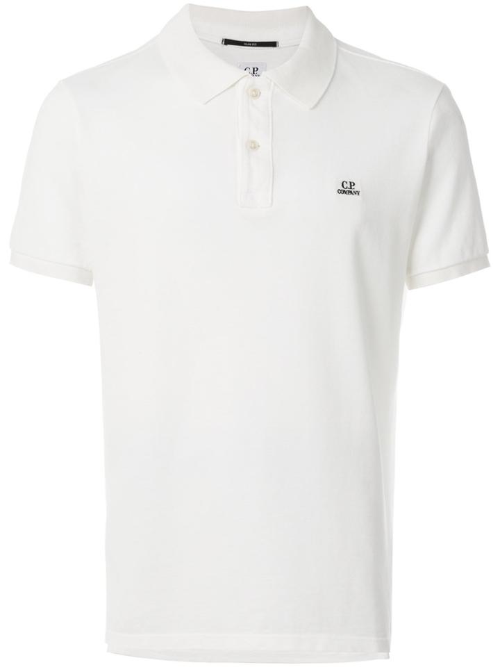 Cp Company Short Sleeved Polo Shirt - White