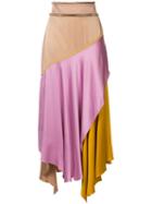 Peter Pilotto Colour-block Flared Midi Skirt - Pink