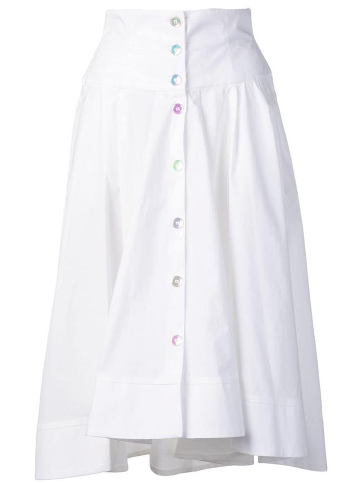 Pinko Button-through Midi Skirt - White