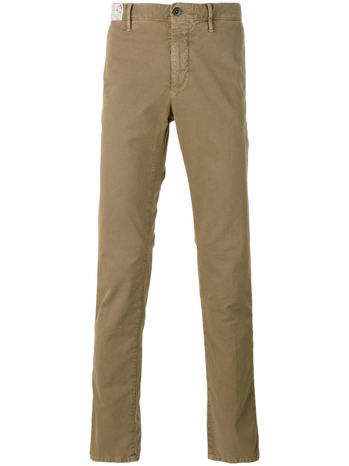 Incotex - Fitted Trousers - Men - Cotton/spandex/elastane - 36, Green, Cotton/spandex/elastane