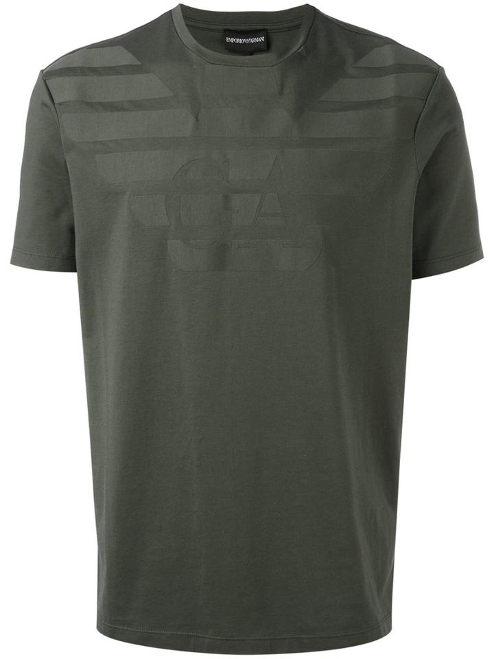 Emporio Armani Logo Print T-shirt, Men's, Size: Xl, Green, Cotton