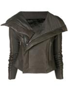 Rick Owens Leather Biker Jacket - Grey
