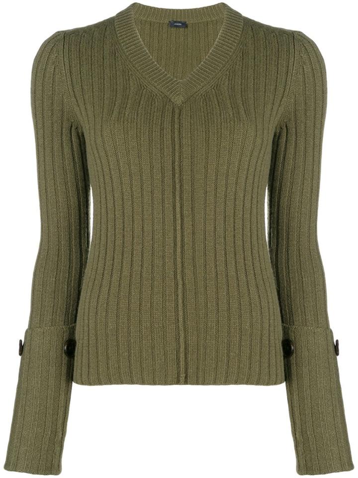 Joseph V-neck Jumper - Green