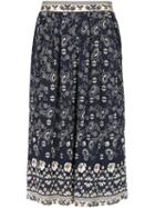 Sea Bandan Print Gaucho Trousers