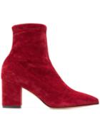 Fabio Rusconi Velvet Ankle Boots - Red