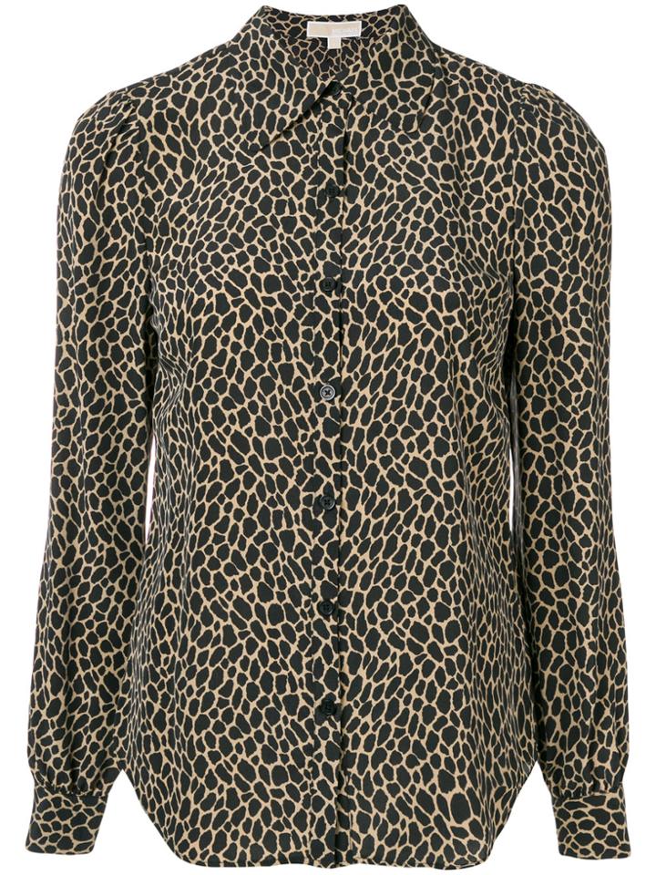 Michael Michael Kors Leopard Print Fitted Shirt - Nude & Neutrals