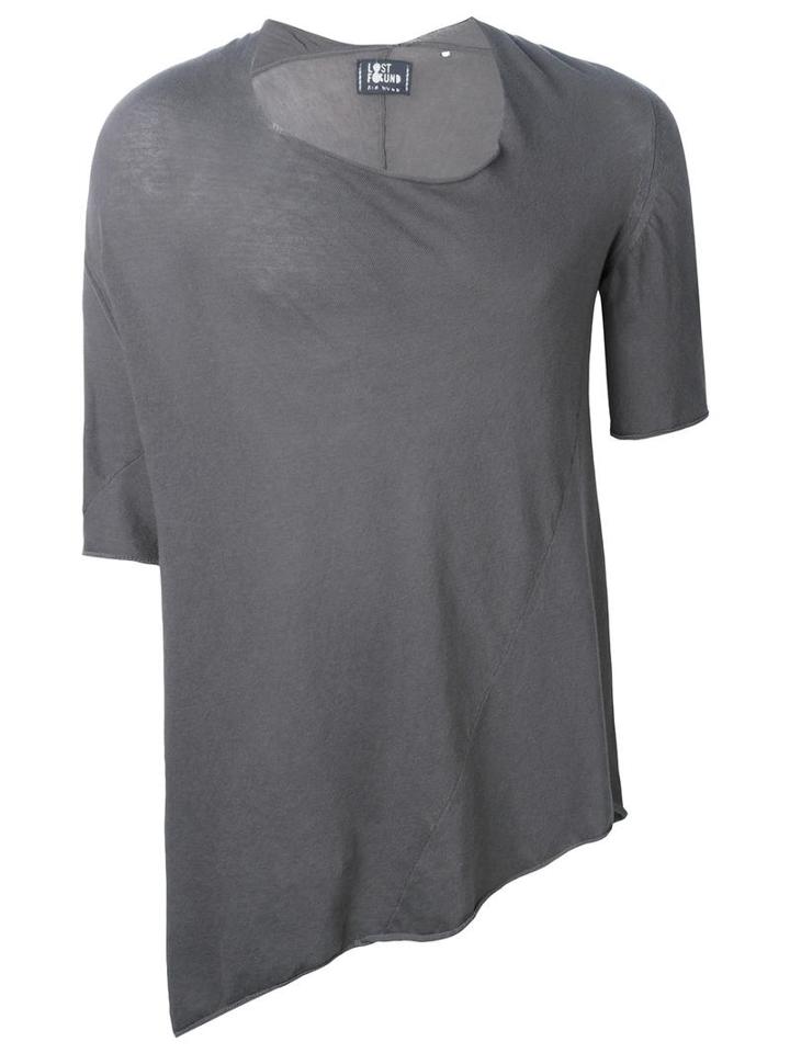 Lost & Found Ria Dunn Asymmetric T-shirt, Men's, Size: Medium, Grey, Cotton