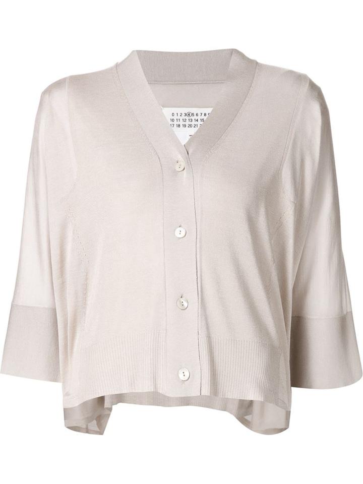 Maison Margiela Cropped Cardigan, Women's, Size: Xs, Nude/neutrals, Silk