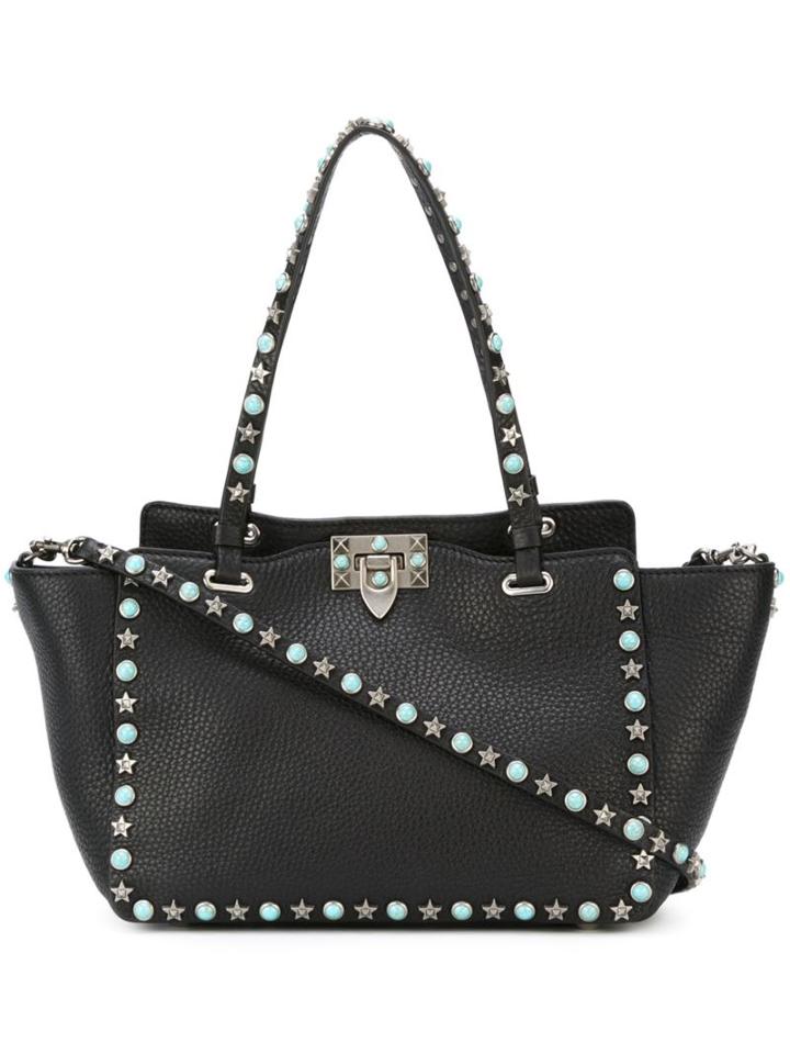 Valentino 'rockstud Rolling' Trapeze Tote